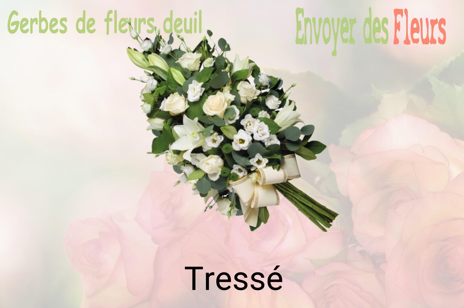 Gerbe de fleurs de deuil livrée à Tressé